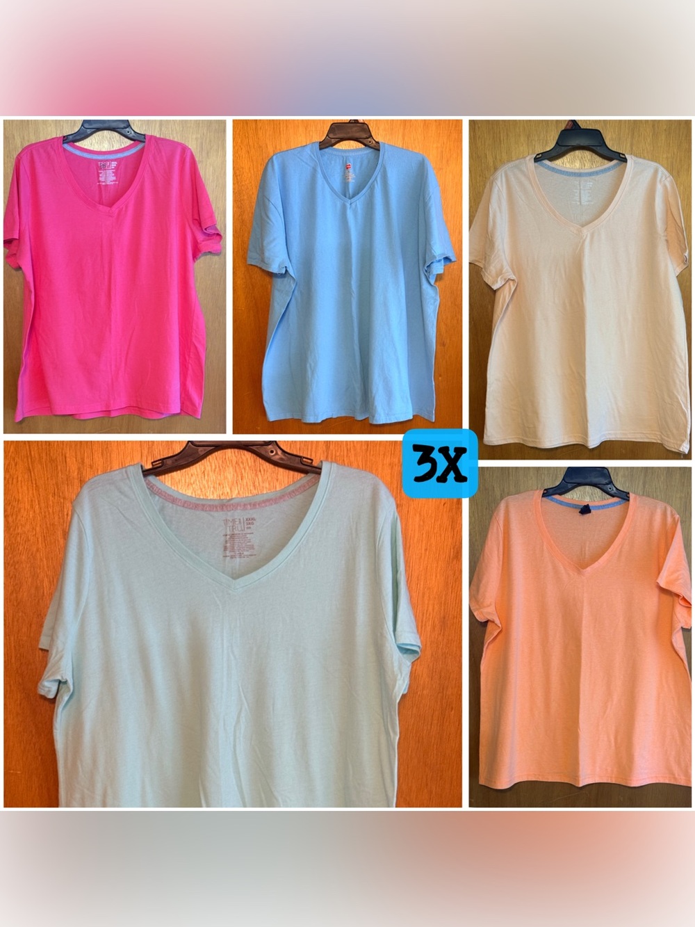 Women’s V-Neck Short Sleeve T-Shirt Bundle sz 3X